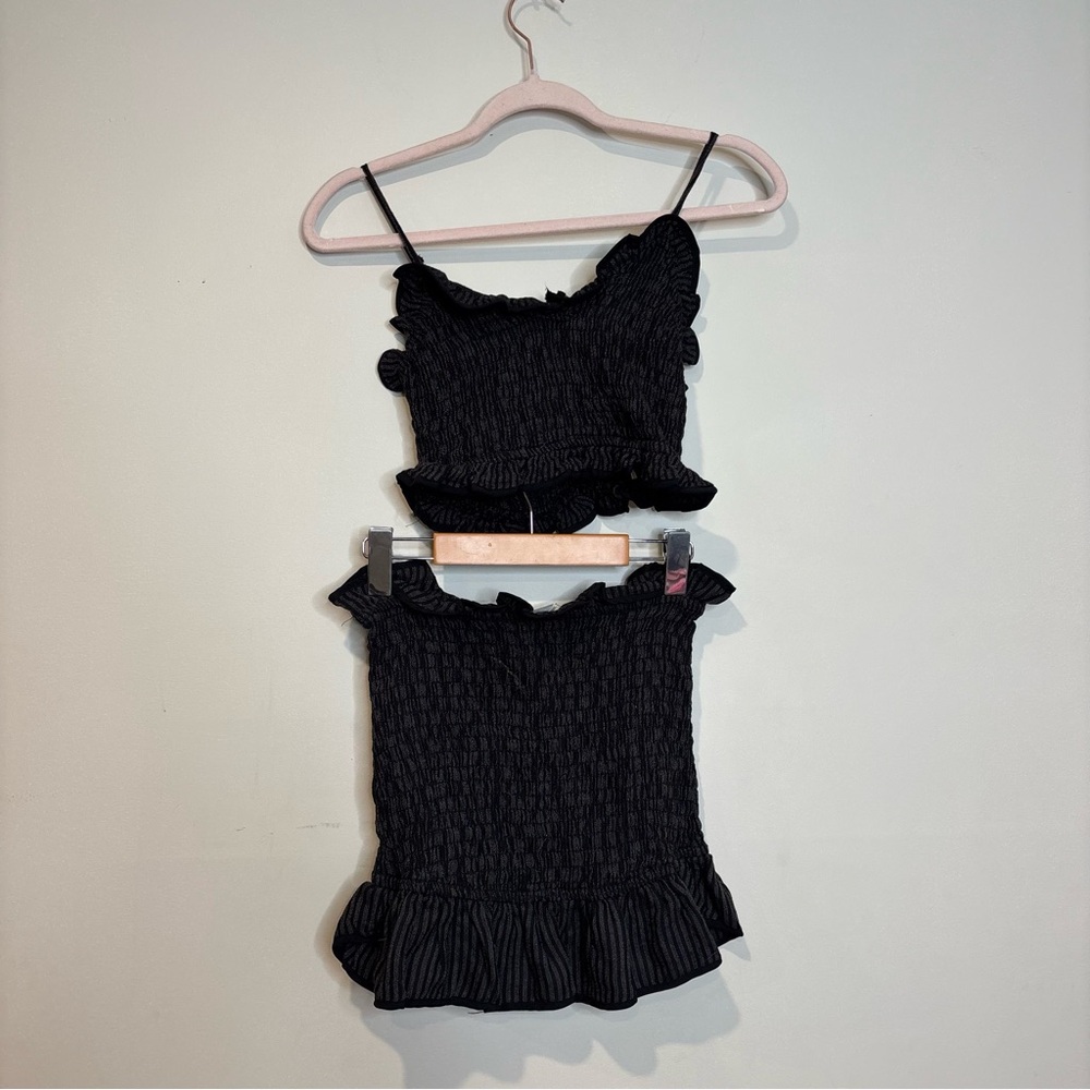 Lovers + Friends Smocked Ruffle Skirt Set